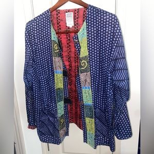 Dignity Not Charity Womens Cardigan Blouse Embroidered Size 1W